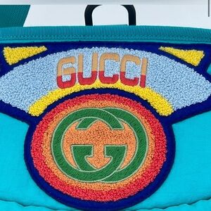 Gucci Turquoise Bag with Colorful Embroidery belt bag